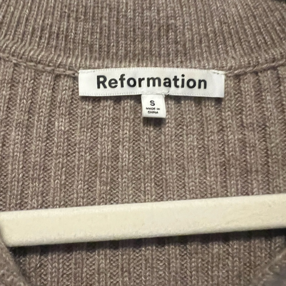 Reformation Ribbed Cardigan - Tan - Picture 3 of 3